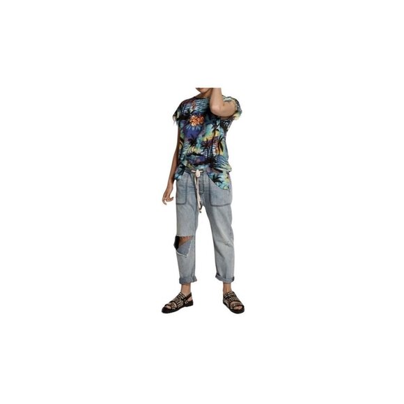 One Teaspoon Woman's Shabbies BoyfriendJeans in Montana Ripped Crop‎ Size XS